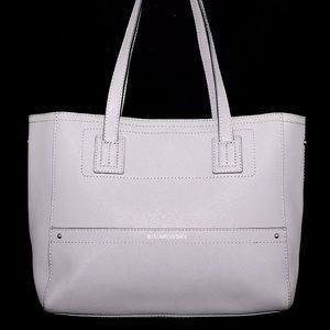 B. Makowsky Small Saffiano Gray Leather Handbag Purse